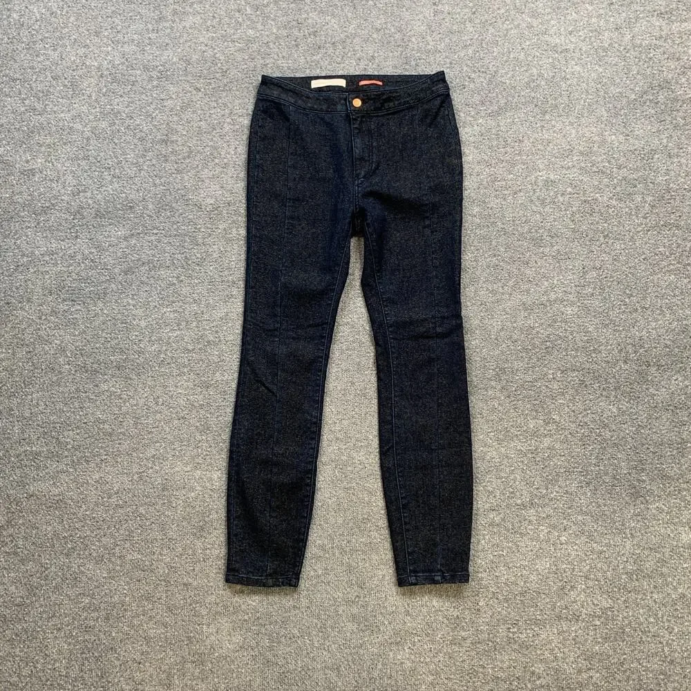 Pilcro Leggings Womens 28 Dark Denim High Rise Shimmer Zip Fly Stretch Jeggings